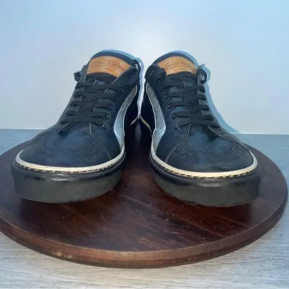 Louis Vuitton Men’s 8.5 Low Top Monogram Logo Leather Black Sneakers Shoes - Picture 5 of 10